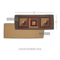 Millsboro Runner Log Cabin Block Quilted 13x36 - The Fox Decor
