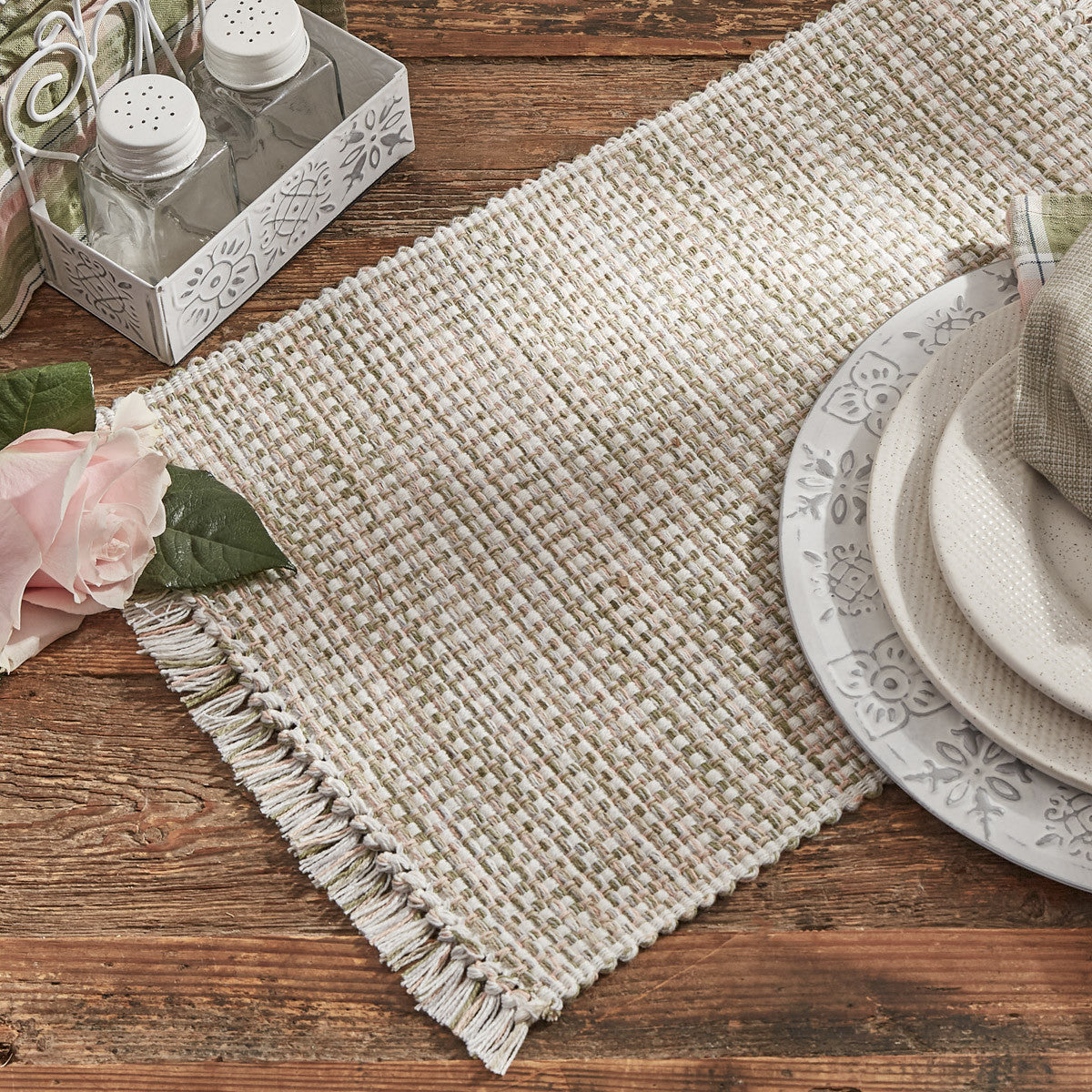 Basket Weave Table Runner 36" L - Meadow | Park Designs - The Fox Decor