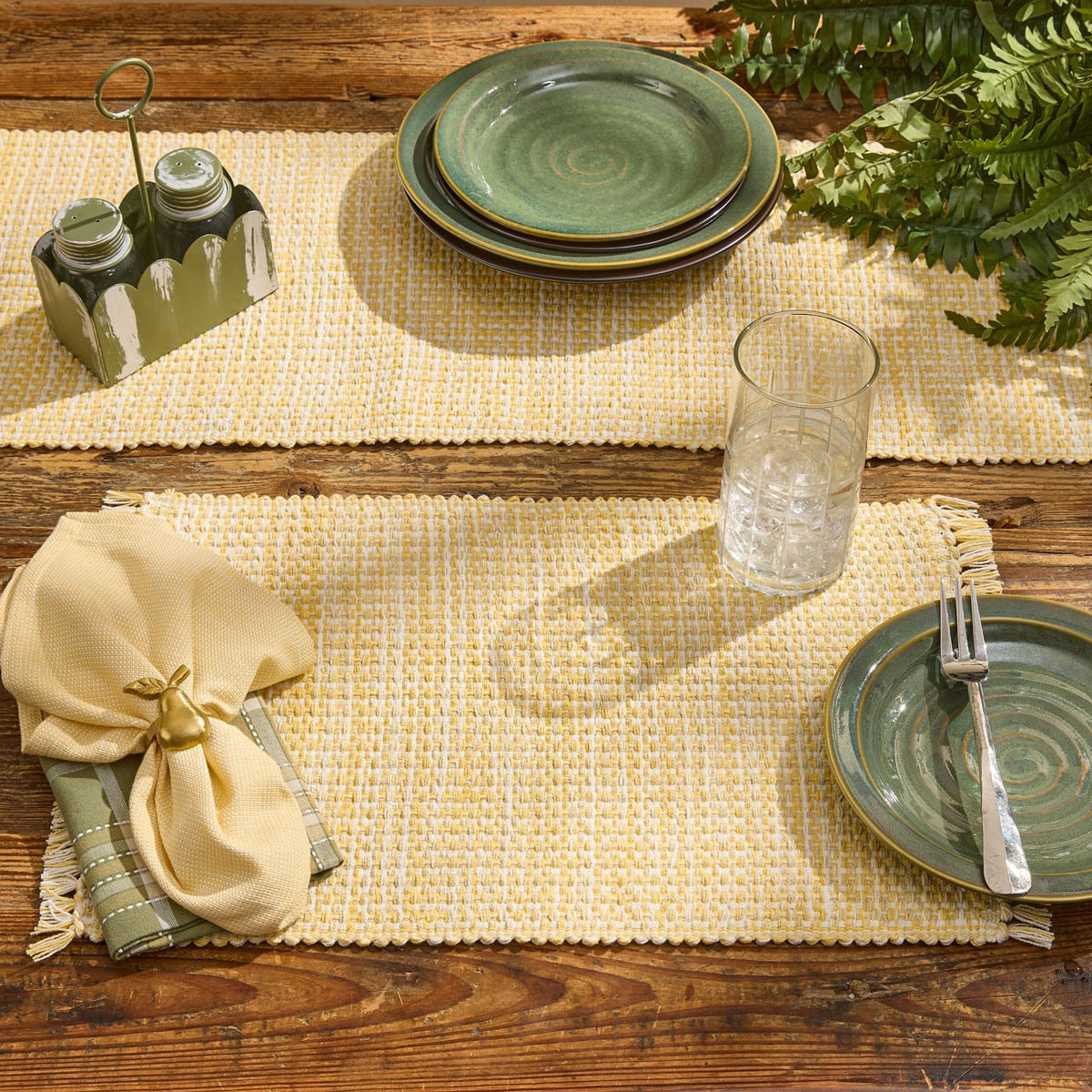 Basketweave Table Runner 36" L - Goldenrod Park Designs
