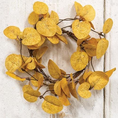 Penny Leaf Candle Ring Mustard 35 - The Fox Decor