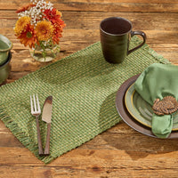 Tweed Placemat - Loden Green Set of 6 Park Designs