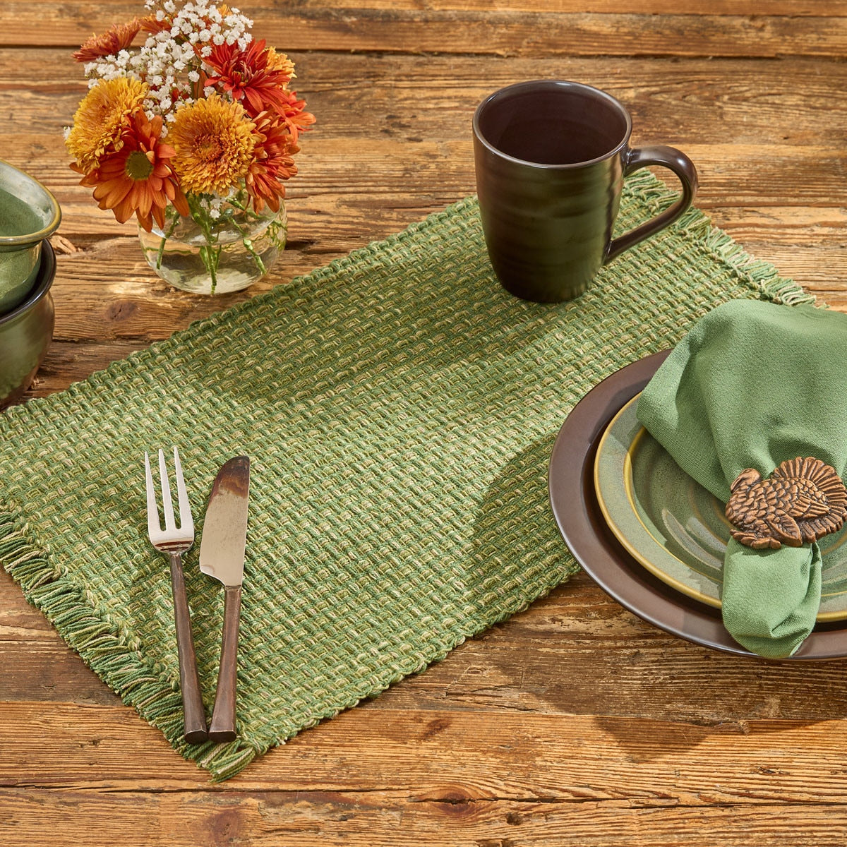 Tweed Napkin - Loden Green Set of 6 Park Designs