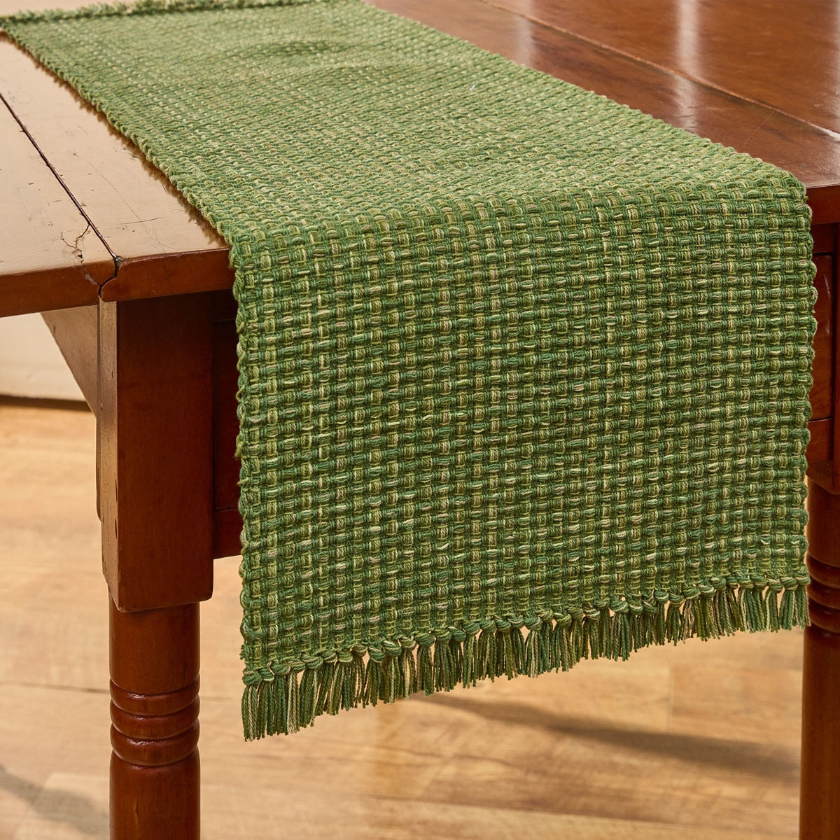 Tweed Table Runner 36" L - Loden Green Park Designs