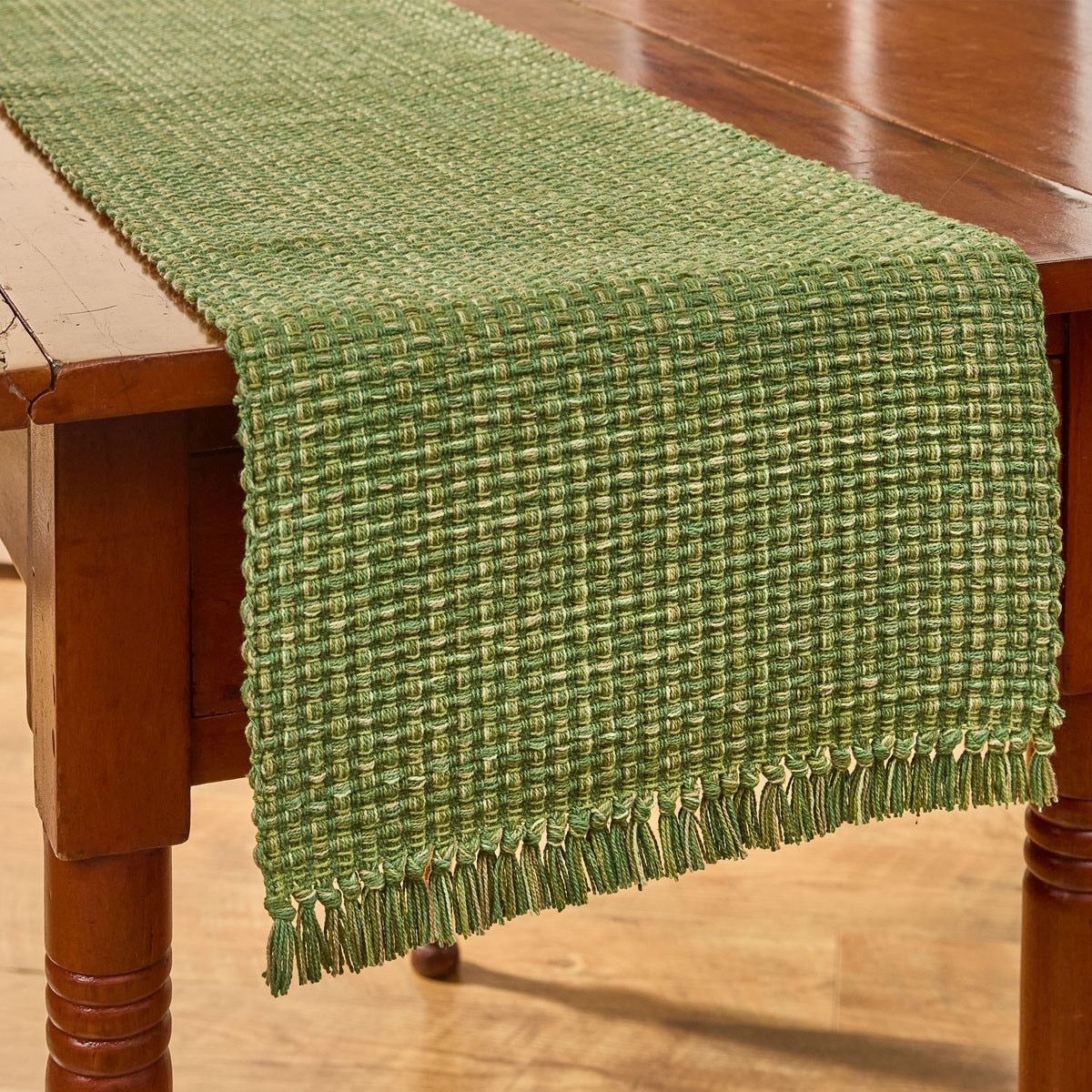 Tweed Table Runner 54" L - Loden Green Park Designs