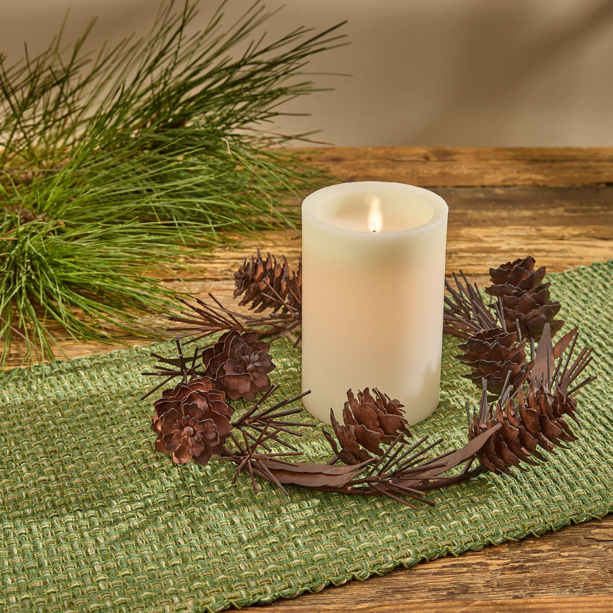 Tweed Table Runner 54" L - Loden Green Park Designs