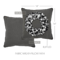 Finders Keepers Fabric Wreath Pillow 14x14 - The Fox Decor