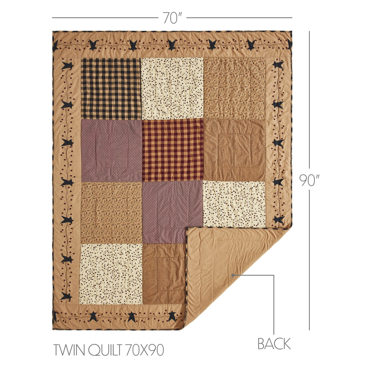 Pip Vinestar Twin Quilt 70Wx90L - The Fox Decor