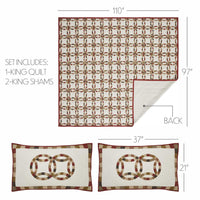 Custom House Wedding Rings King Quilt Set; 1-Quilt 110Wx97L w/2 Shams 21x37 - The Fox Decor
