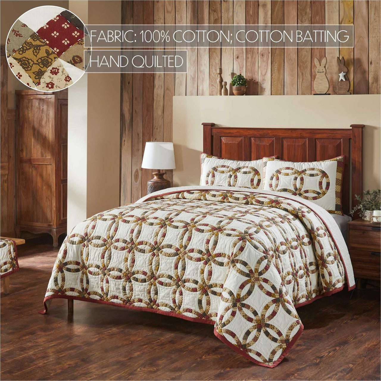 Custom House Wedding Rings Queen Quilt Set; 1-Quilt 94Wx94L w/2 Shams 21x27 - The Fox Decor