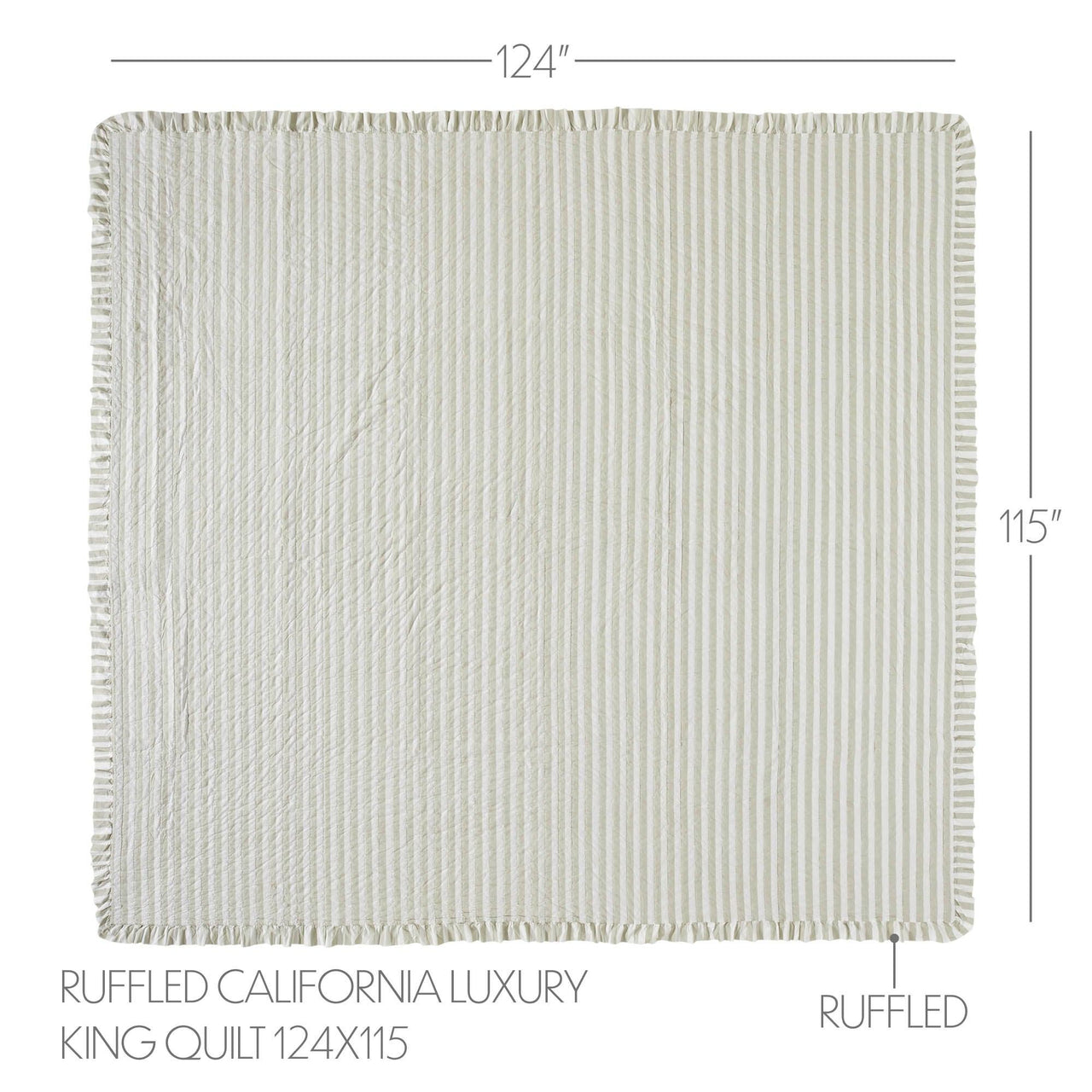 Finders Keepers Ruffled California/Luxury King Quilt 124Wx115L - The Fox Decor