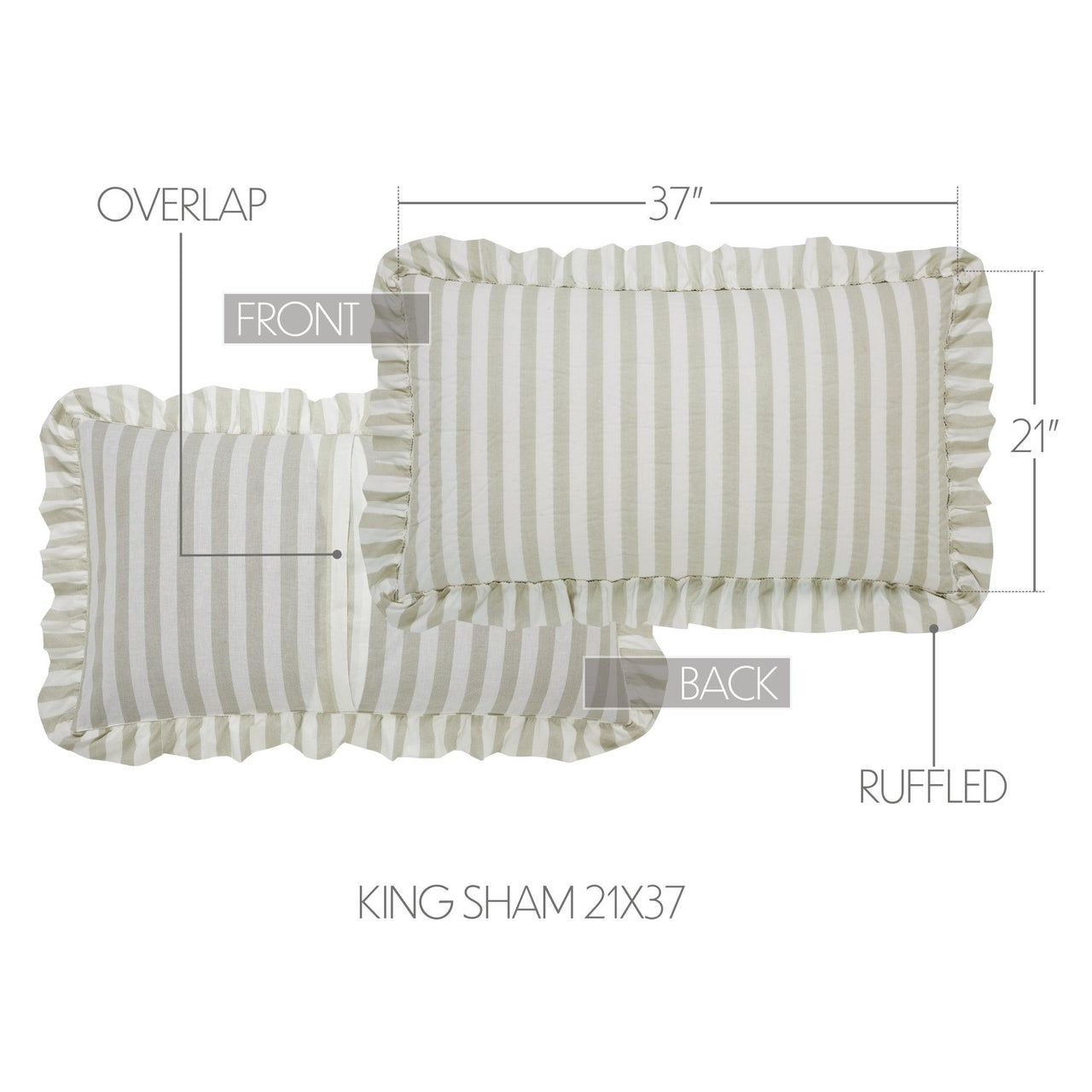 Finders Keepers Ruffled King Sham 21x37 - The Fox Decor