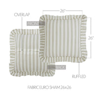 Finders Keepers Ruffled Fabric Euro Sham 26x26 - The Fox Decor