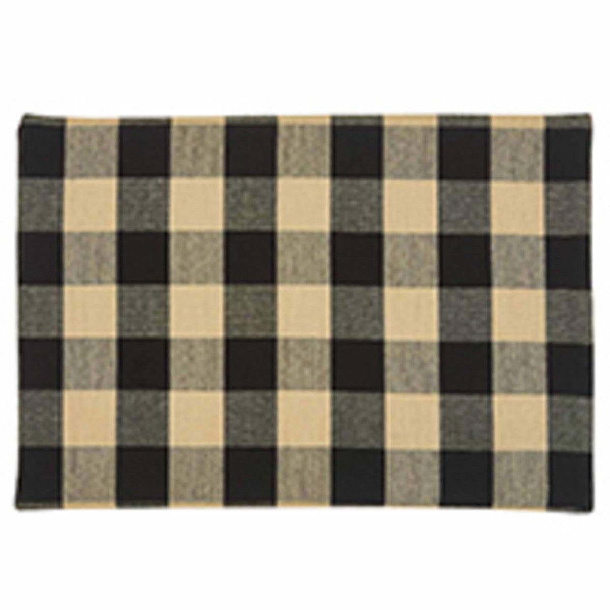 Wicklow Check Backed Placemat - Black Set Of 6 Park Designs - The Fox Decor