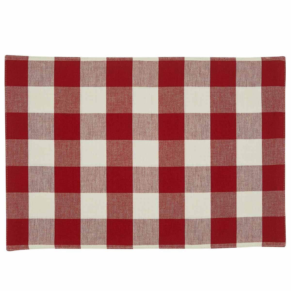 Wicklow Check Backed Placemat - Red & Cream - The Fox Decor