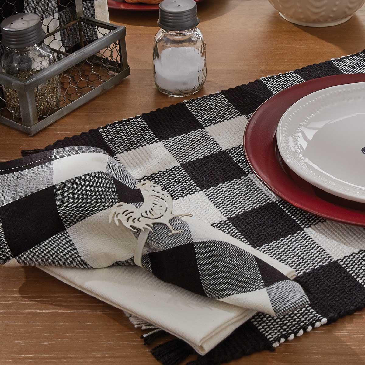 Wicklow Check Black & Cream Napkins - Set of 6 Park Designs - The Fox Decor