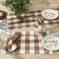 Wicklow Napkins - Brown And Cream Set Of 12 Check Park Designs - The Fox Decor