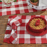 Wicklow Check Napkin - Red&Cream - The Fox Decor