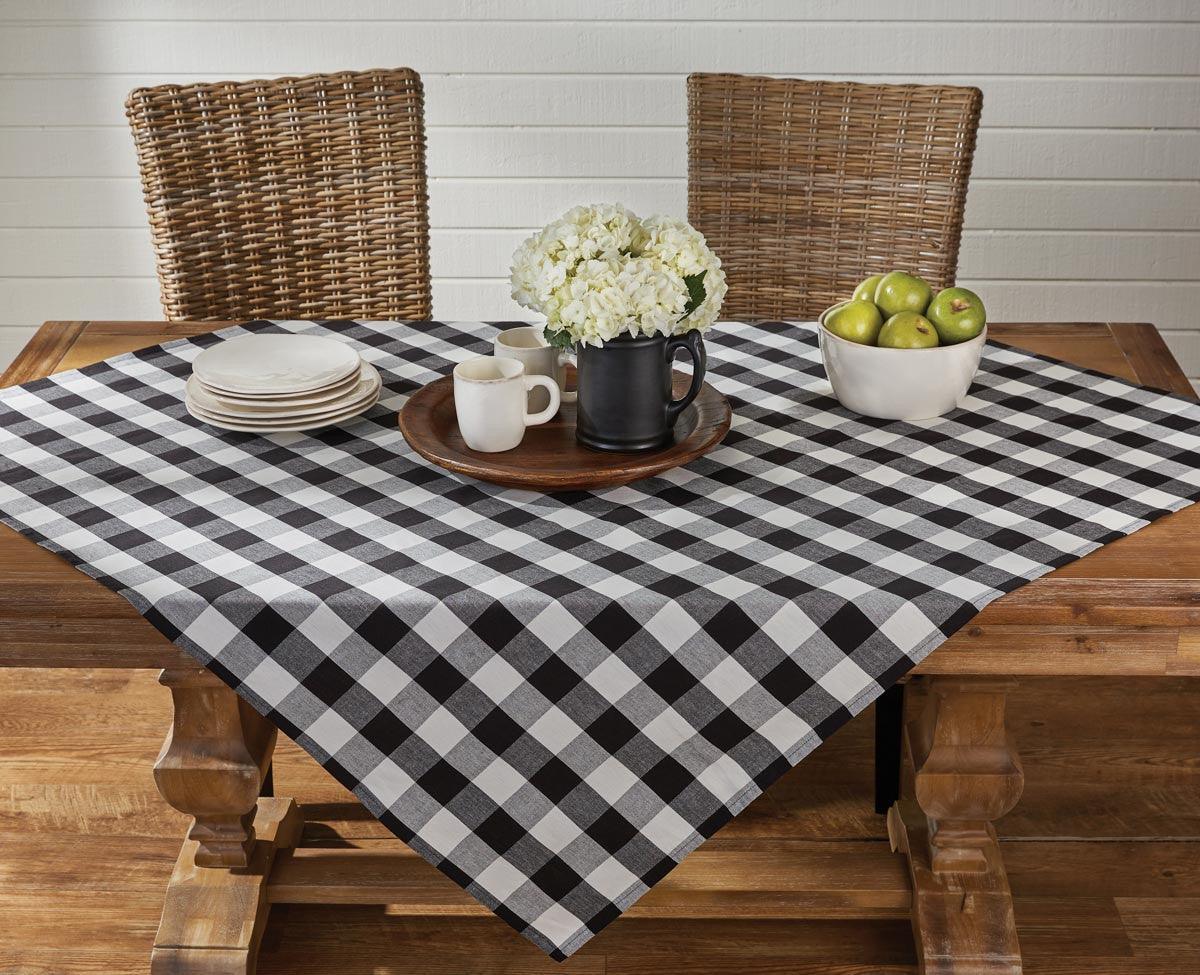 Wicklow Check Black & Cream Tablecloth - Park Designs - The Fox Decor