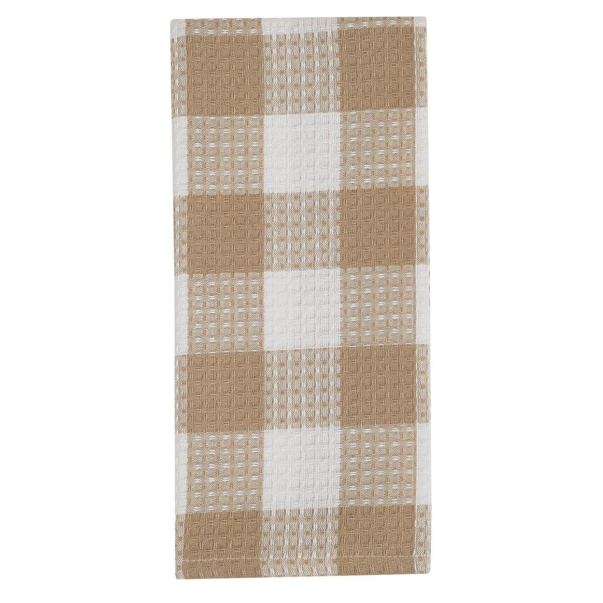 Wicklow Check Natural Waffle Dishtowels - Set of 3 Park Designs - The Fox Decor