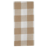 Wicklow Check Natural Waffle Dishtowels - Set of 3 Park Designs - The Fox Decor