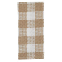 Wicklow Check Waffle Dishtowel - Natural - The Fox Decor