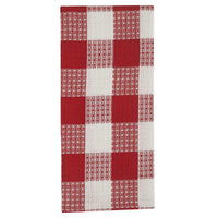 Wicklow Check Waffle Dishtowel - Red & Cream - The Fox Decor