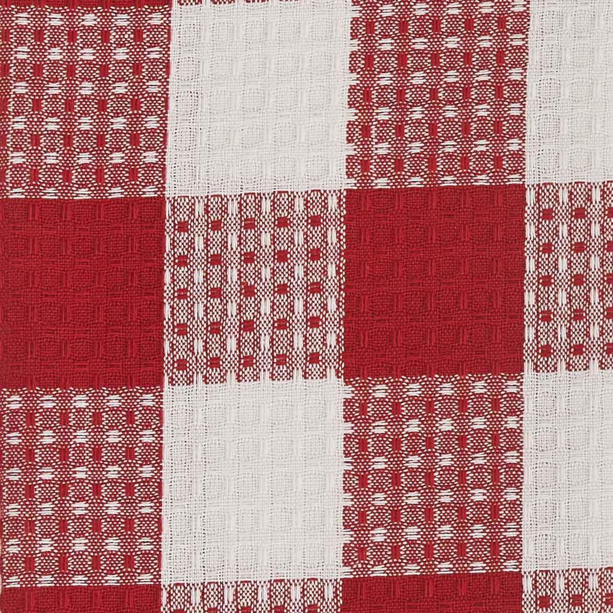 Wicklow Check Waffle Dishtowel - Red & Cream - The Fox Decor