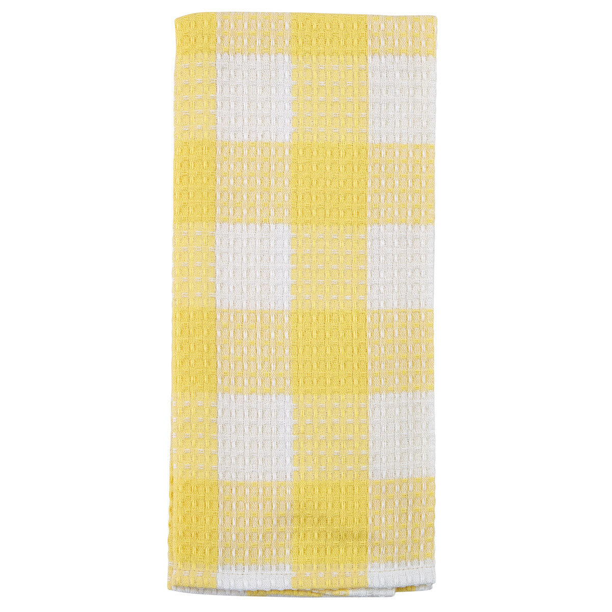 Wicklow Check Yellow Waffle Dishtowels - Set of 3 Park Designs