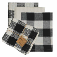 Thumbnail for Wicklow Check Black & Cream Dishtowel Set Park Designs - The Fox Decor