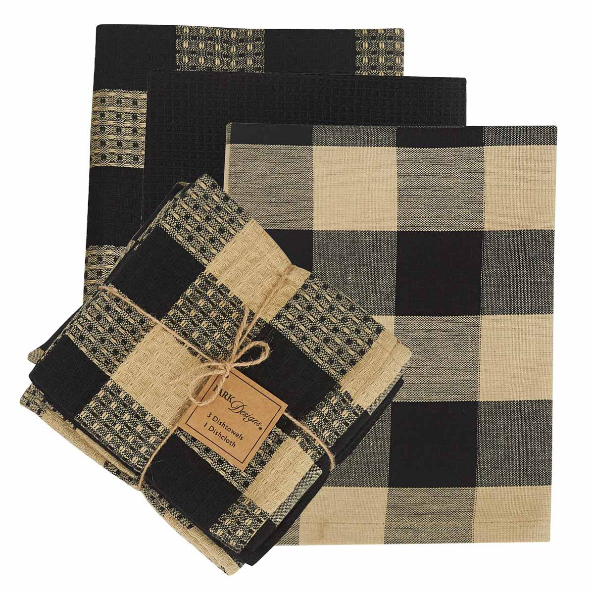 Wicklow Check Black Dishtowel Set Park Designs - The Fox Decor