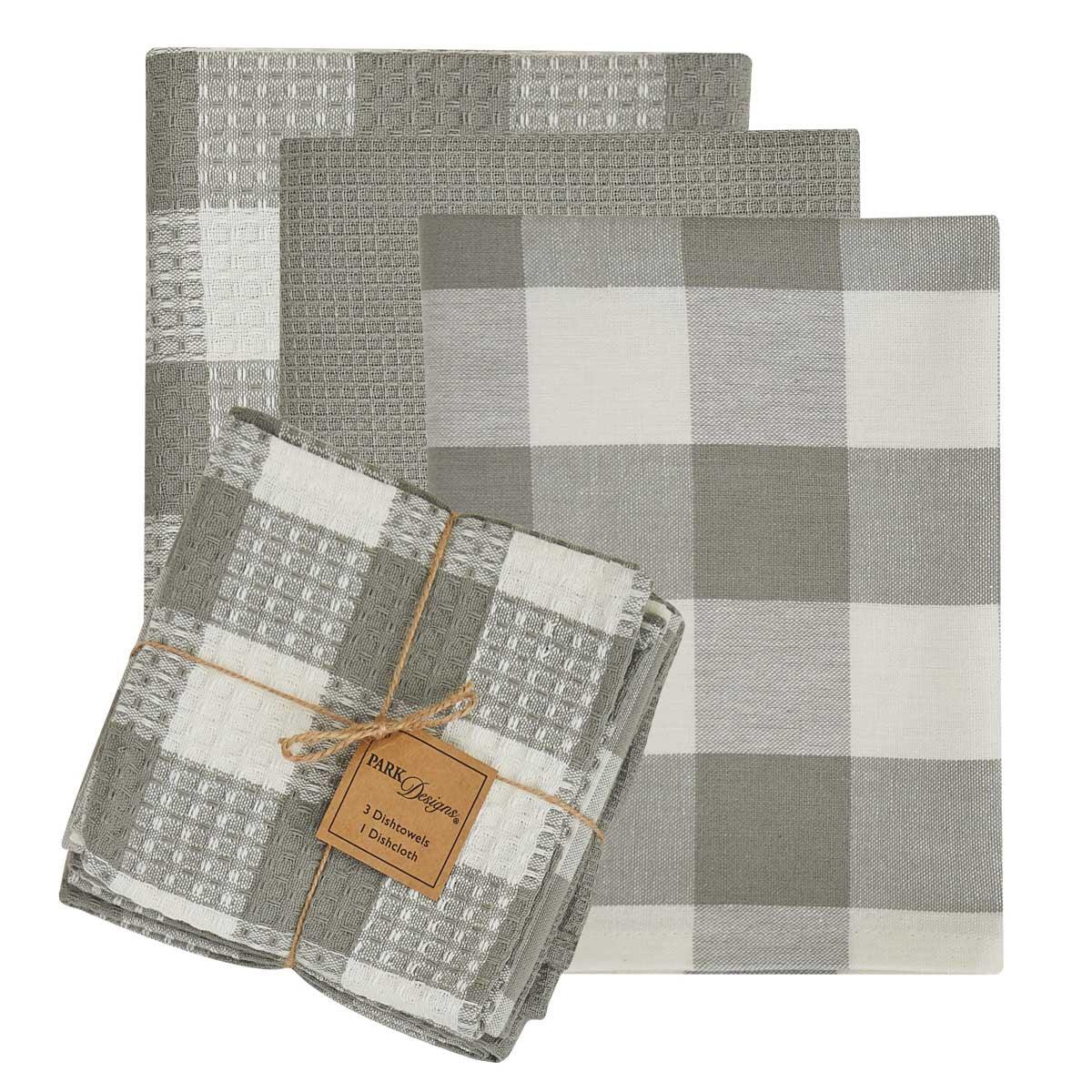 Wicklow Check Dishcloth - Dove Set of 6  Park Designs