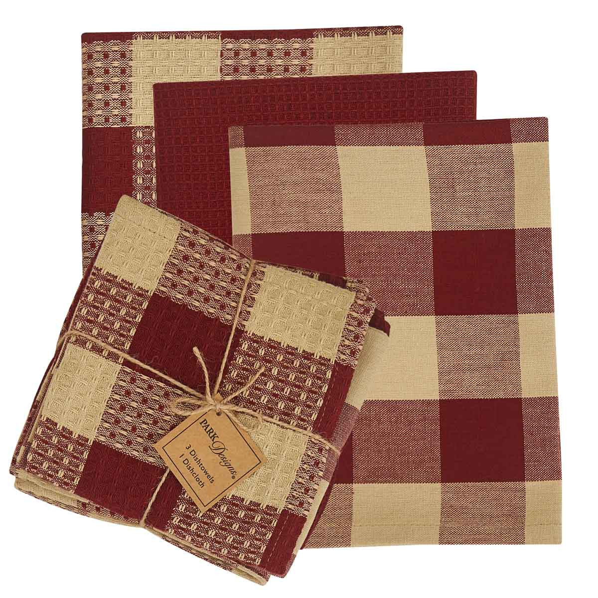 Wicklow Check Garnet Dishtowel Set Park Designs - The Fox Decor