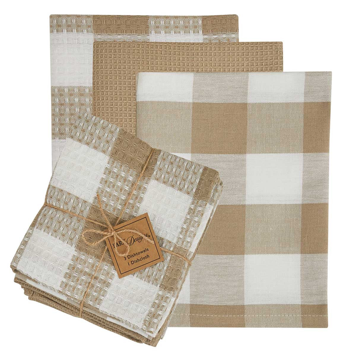 Wicklow Check Natural Dishtowel Set Park Designs - The Fox Decor