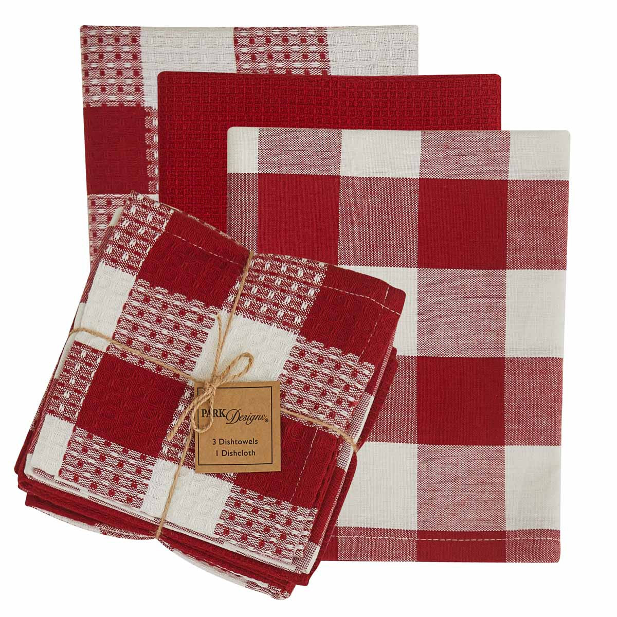 Wicklow Check Red & Cream Dishtowel Set Park Designs - The Fox Decor