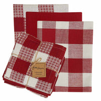 Thumbnail for Wicklow Check Red & Cream Dishtowel Set Park Designs - The Fox Decor