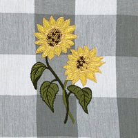 Thumbnail for Wicklow Check Sunflower Embroidered Decorative Dishtowel Set of 6 Park Designs