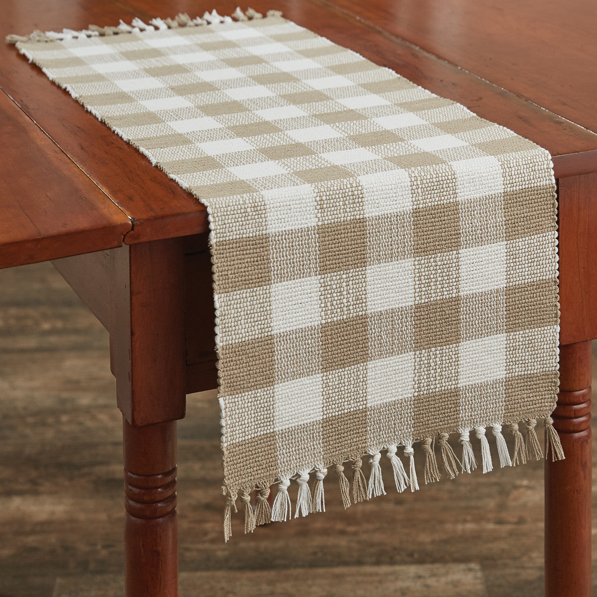 Wicklow Check Table Runner - 36"L - Natural Park Designs - The Fox Decor