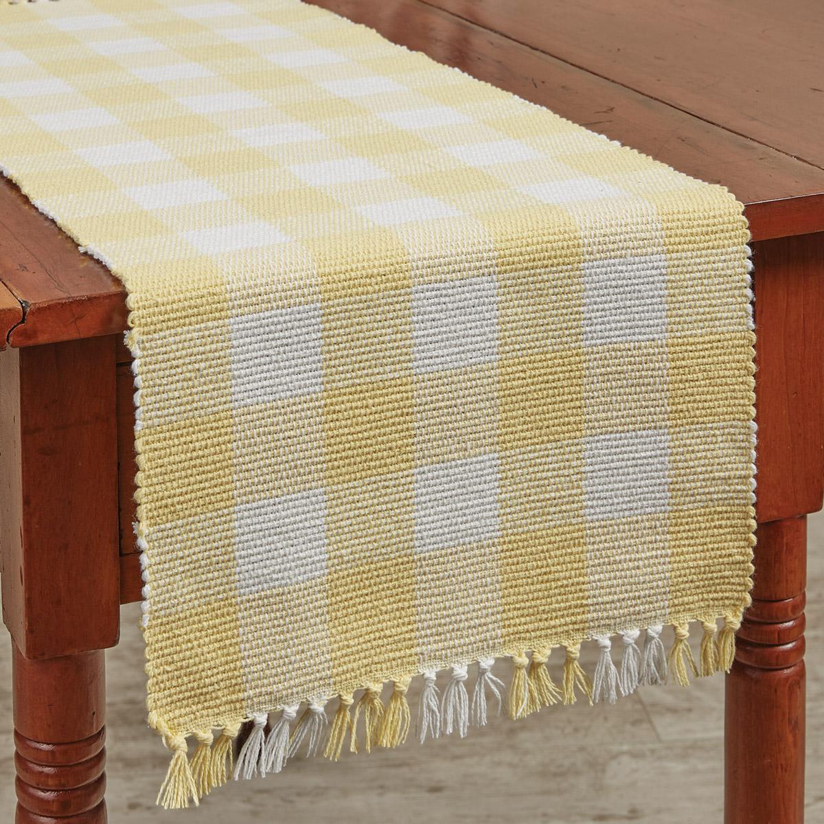 Wicklow Table Runner Yarn 36" L - Yellow - The Fox Decor