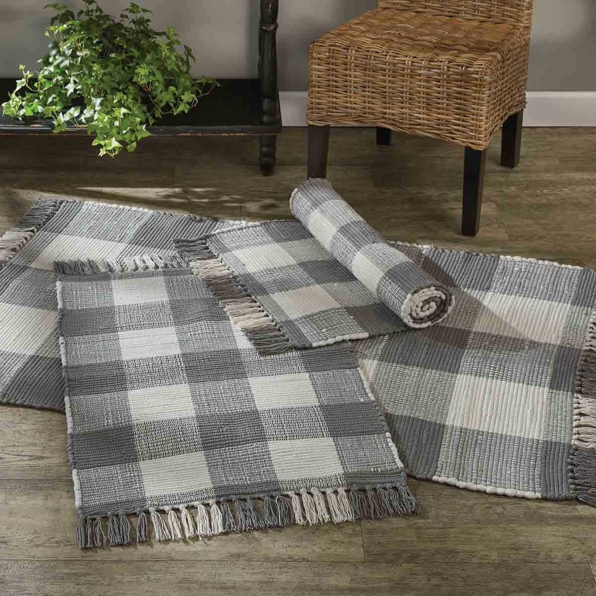Wicklow Check Rag Rug - 2' x 3' -  Set of 2 Dove Park Designs