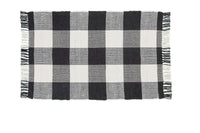 Wicklow Check Rag Rugs - Black & Cream Set of 2  Park Designs