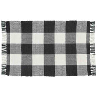 Wicklow Check Rag Rugs - Black & Cream Set of 2  Park Designs