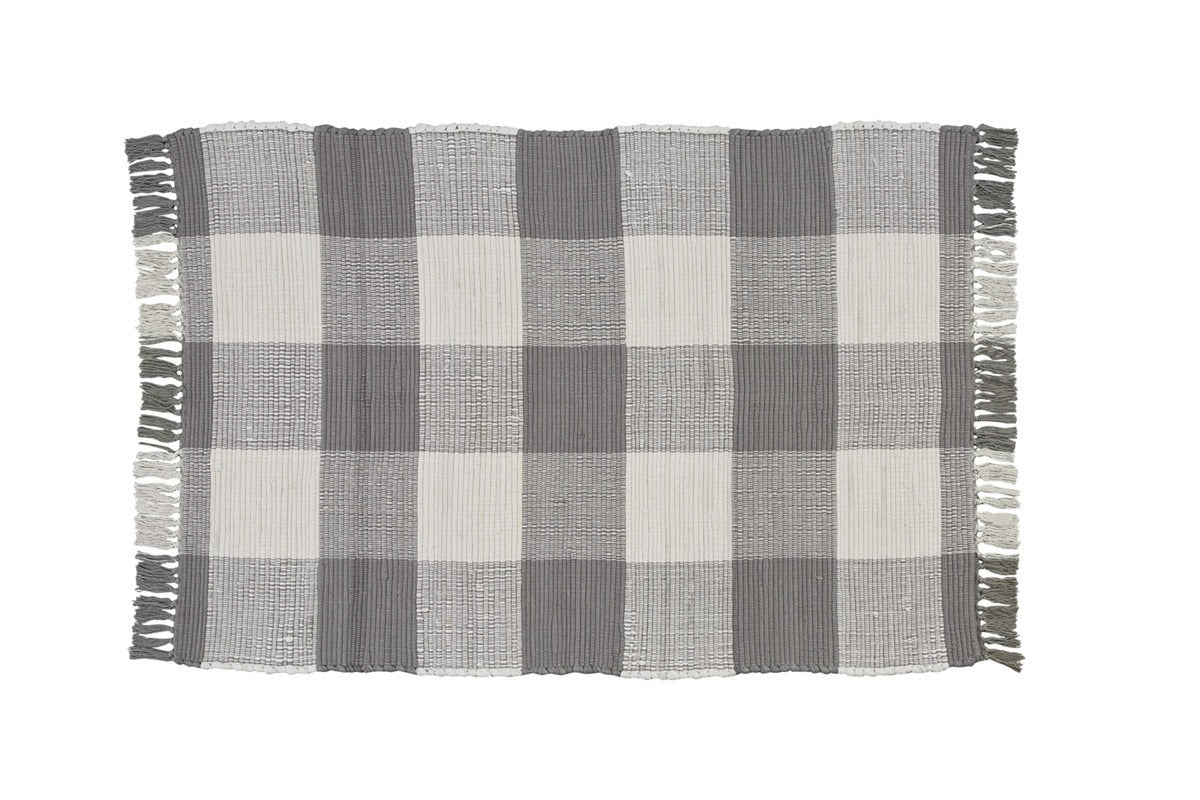 Wicklow Check Rag Rug 3' x 5' - Dove Set of 2 Park Designs