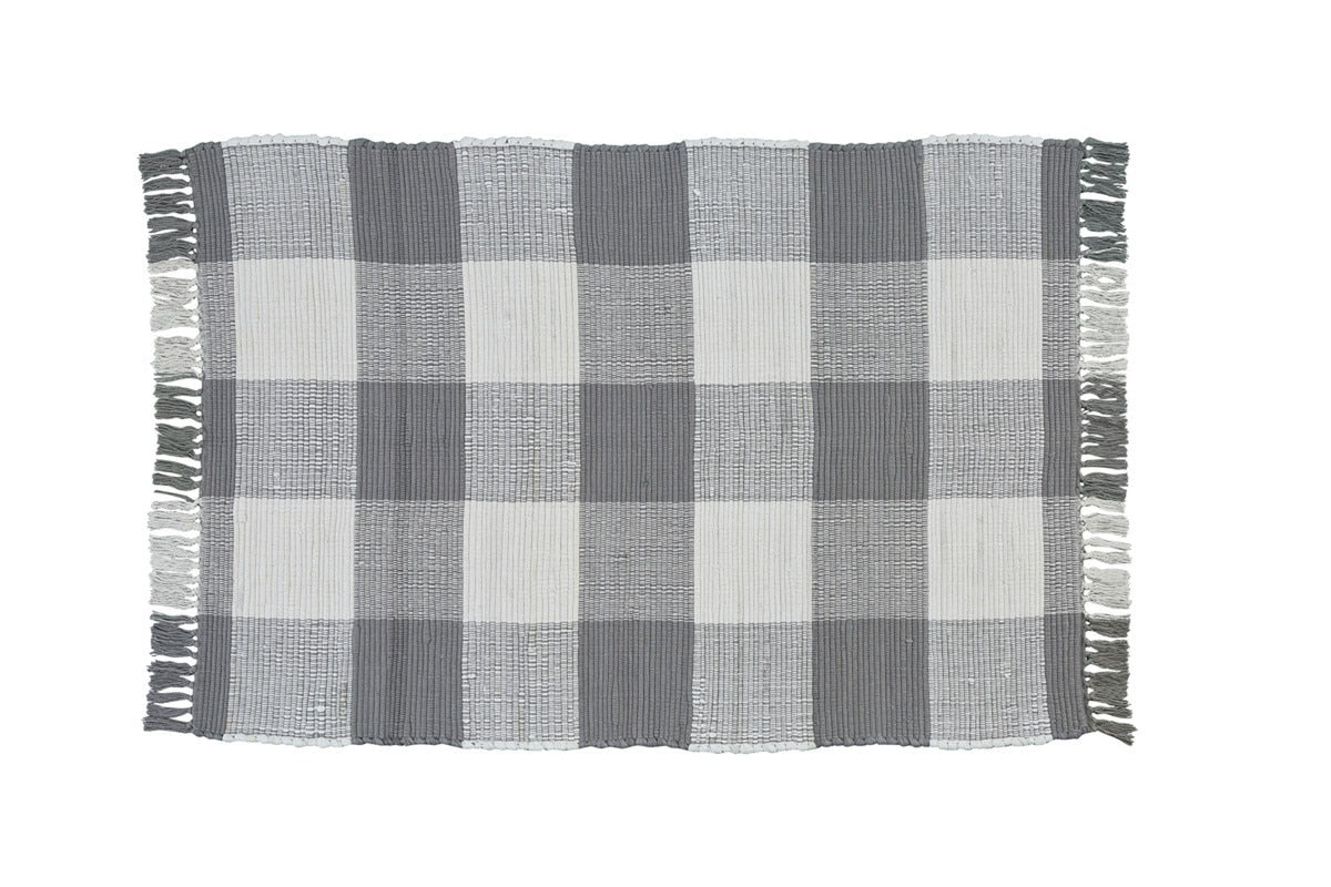 Wicklow Check Rag Rug 3' x 5' - Dove Set of 2 Park Designs
