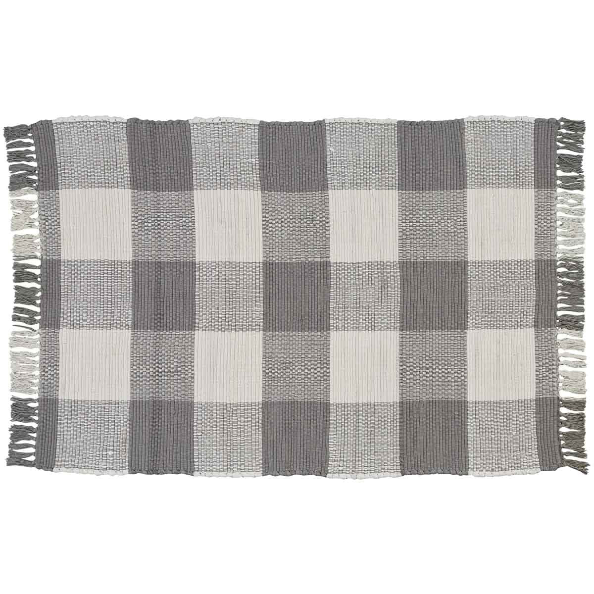 Wicklow Check Rag Rug 3' x 5' - Dove Set of 2 Park Designs