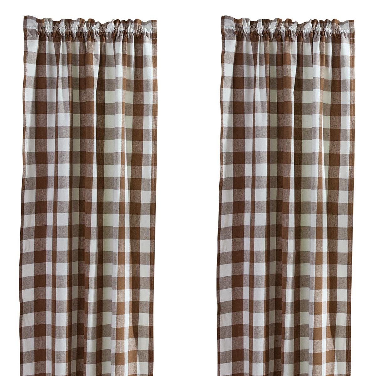 Wicklow Check Brown & Cream Panels - 72x63 Set of 2 Park Designs - The Fox Decor