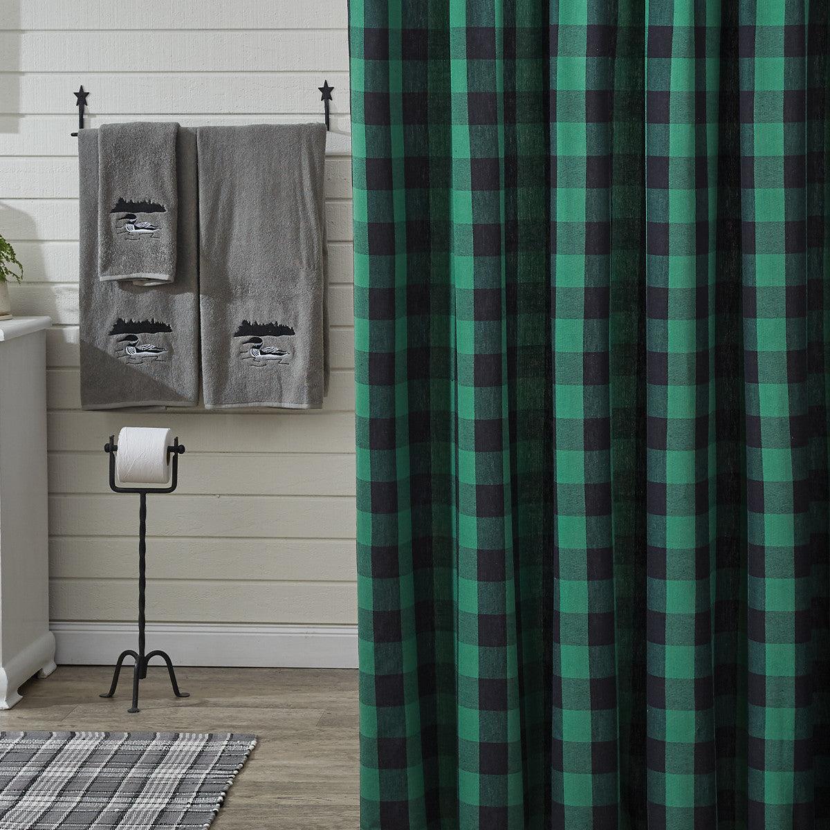 Wicklow Check Forest Shower Curtain - Park Designs - The Fox Decor