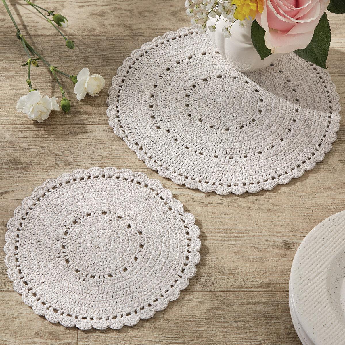 Lace Accent Mats - Mist Set of 2 Park Designs - The Fox Decor