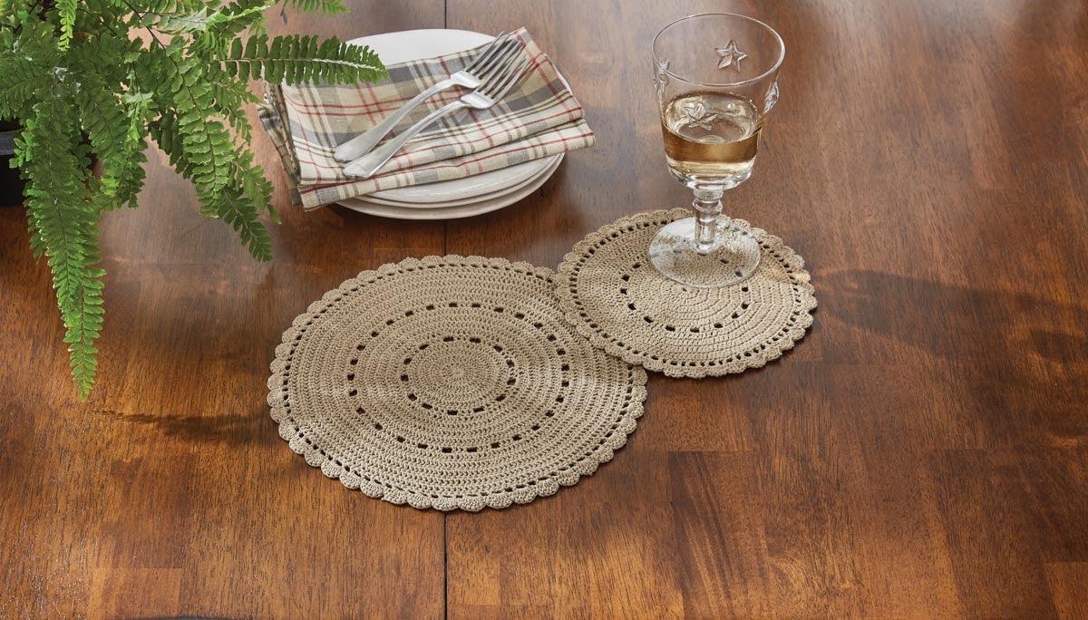 Lace Trivets - Oatmeal Set of 2 Park Designs - The Fox Decor