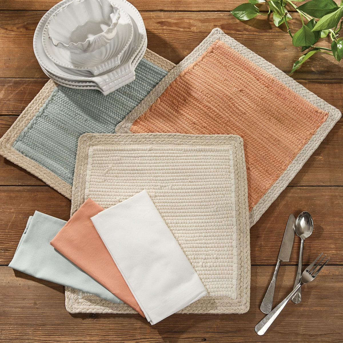 Dune Peach Placemats - Square Set of 12 Park Designs