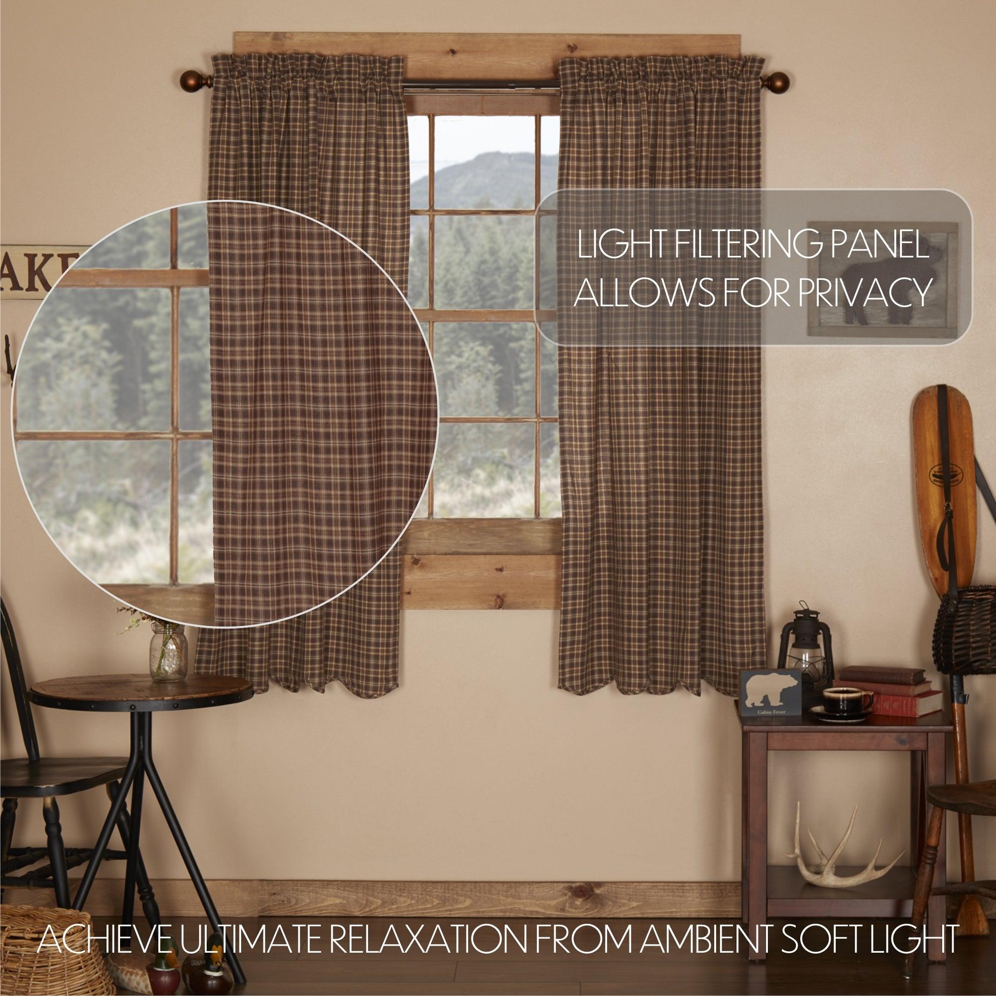 Prescott Short Panel Curtain Scalloped Set of 2 63x36 - The Fox Decor